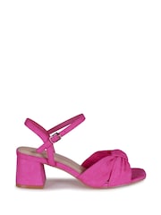 Linzi Pink Charlotte Block Heeled Sandal With Bow Front Detail - Image 2 of 4