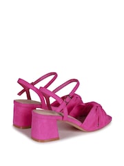 Linzi Pink Charlotte Block Heeled Sandal With Bow Front Detail - Image 4 of 4