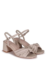 Linzi Nude Charlotte Block Heeled Sandal With Bow Front Detail - Image 3 of 4