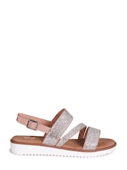 Linzi Silver Twinkle Embellished Strappy Flat Sandals - Image 2 of 4