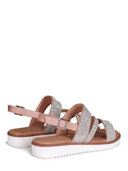 Linzi Silver Twinkle Embellished Strappy Flat Sandals - Image 4 of 4