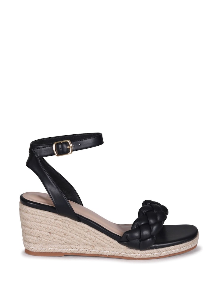 Schwarz - Linzi Megan Schuhe mit Flechtriemen und Seilkeilabsatz - Bild 2 von 4 Schwarz - Linzi Megan Schuhe mit Flechtriemen und Seilkeilabsatz - Bild 2 von 4