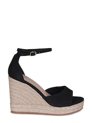Schwarz - Linzi Gracio Espadrilles mit Keil-Plateausohle und Wickelschnürung - Bild 2 von 4