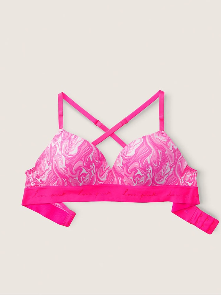 Victoria's Secret PINK Atomic Pink Marble Non Wired Push Up Smooth T-Shirt Bra - Image 10 of 10 Victoria's Secret PINK Atomic Pink Marble Non Wired Push Up Smooth T-Shirt Bra - Image 10 of 10
