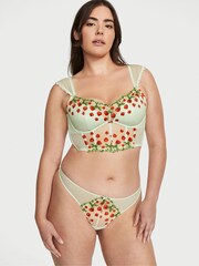 Victoria's Secret Pale Green Corset Strawberry Embroidered Bra - Image 3 of 4