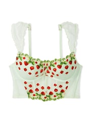 Victoria's Secret Pale Green Corset Strawberry Embroidered Bra - Image 4 of 4