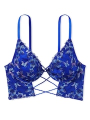 Victoria's Secret Blue Oar Longline Embroidered Bra - Image 3 of 4