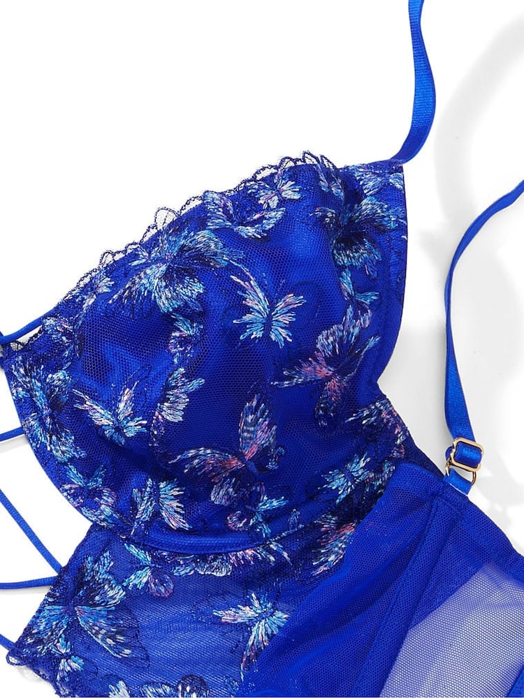 Victoria's Secret Blue Oar Longline Embroidered Bra - Image 4 of 4
