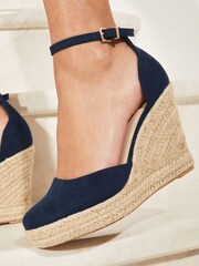 Lipsy Navy Regular Fit Closed Toe Espadrille Wedge Sandal - Image 3 of 4