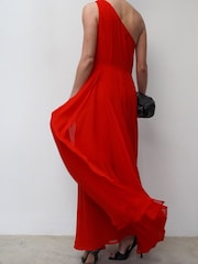 Religion Red One Shoulder Maxi Dress With Full Skirt - Image 2 of 5