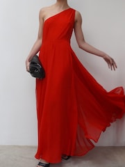 Religion Red One Shoulder Maxi Dress With Full Skirt - Image 3 of 5