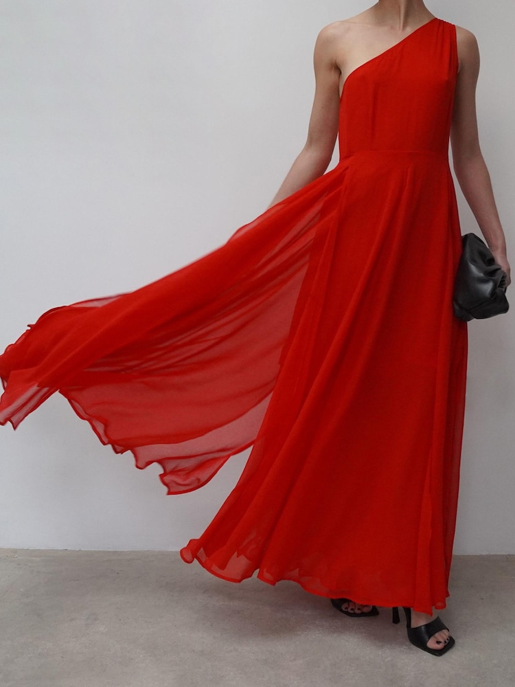 Religion Red One Shoulder Maxi Dress With Full Skirt - Image 5 of 5