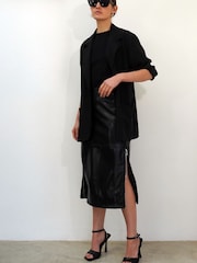Religion Black Faux Leather Pencil Skirt With Side Zip Detail - Image 5 of 5