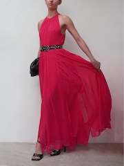 Religion Hot Pink Dusk Halter Neck Maxi Dress With Full Skirt - Image 5 of 5