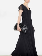 Religion Black Axis Capped Sleeve Maxi Dress With Full Skirt - Image 1 of 5