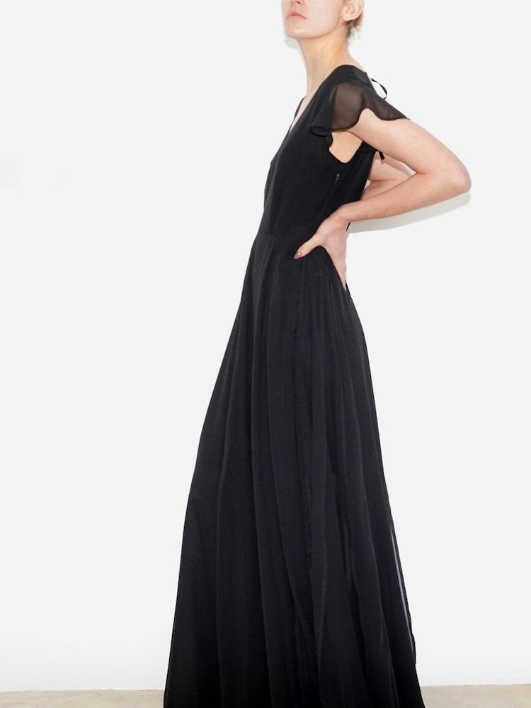 Religion Black Axis Capped Sleeve Maxi Dress With Full Skirt - Image 5 of 5