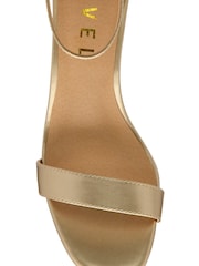 Ravel Gold Metallic Block Heel Sandal Buckle Fastening - Image 4 of 4