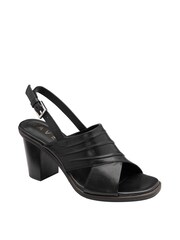 Ravel Black Leather Block Heel Sandal With Buckle Fastening - Image 1 of 4
