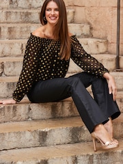 Sosandar Black Spot Bardot Top - Image 5 of 5