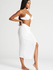 South Beach White Crinkle Beach Skirt - Image 3 of 5