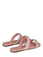 Linzi Rose Gold Tierra Embellished Two Strap Flat Sandal - Image 4 of 4