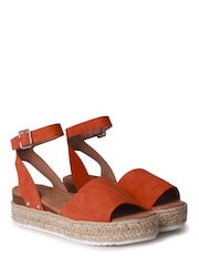 Orange - Linzi Luna Zweiteilige Sandalen aus Nubukleder mit Plateau-Keilabsatz im Espadrille-Stil - Bild 3 von 4
