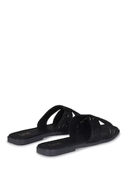 Linzi Black Nevada Flat Sandal With Embellished Front Strap - Image 4 of 4