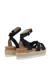 Linzi Black Karla Embellished Front Strap Espdarille Inspired Flatform - Image 4 of 4
