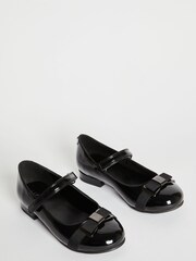 Lipsy Black Bow Heel Ballerina School Shoe - Image 4 of 7
