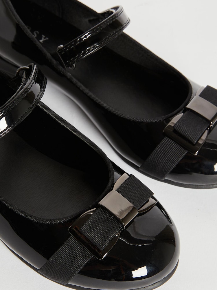 Lipsy Black Bow Heel Ballerina School Shoe - Image 7 of 7 Lipsy Black Bow Heel Ballerina School Shoe - Image 7 of 7