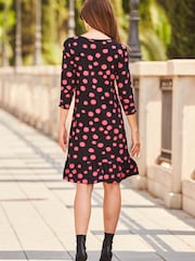 Sosandar Black Print Shift Dress - Image 2 of 4