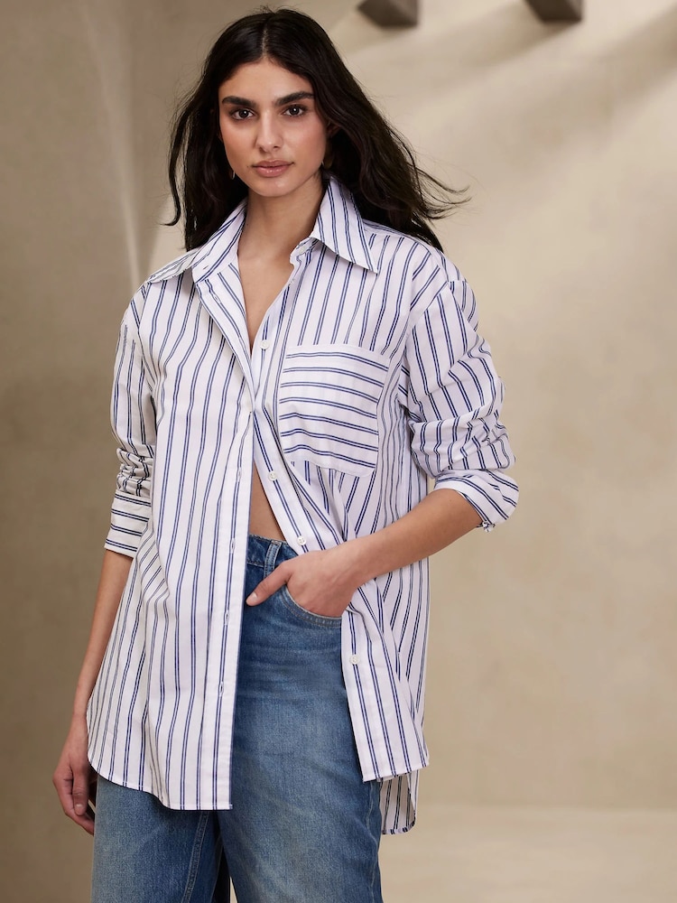 Banana Republic Blue The Oversized Shirt - Image 1 of 2