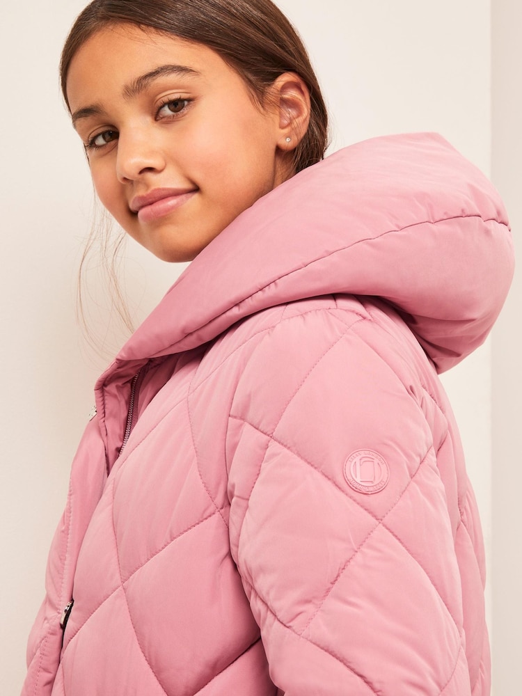 Lipsy Rose Pink Shower Resistant Wrap Duvet Coat - Image 4 of 4