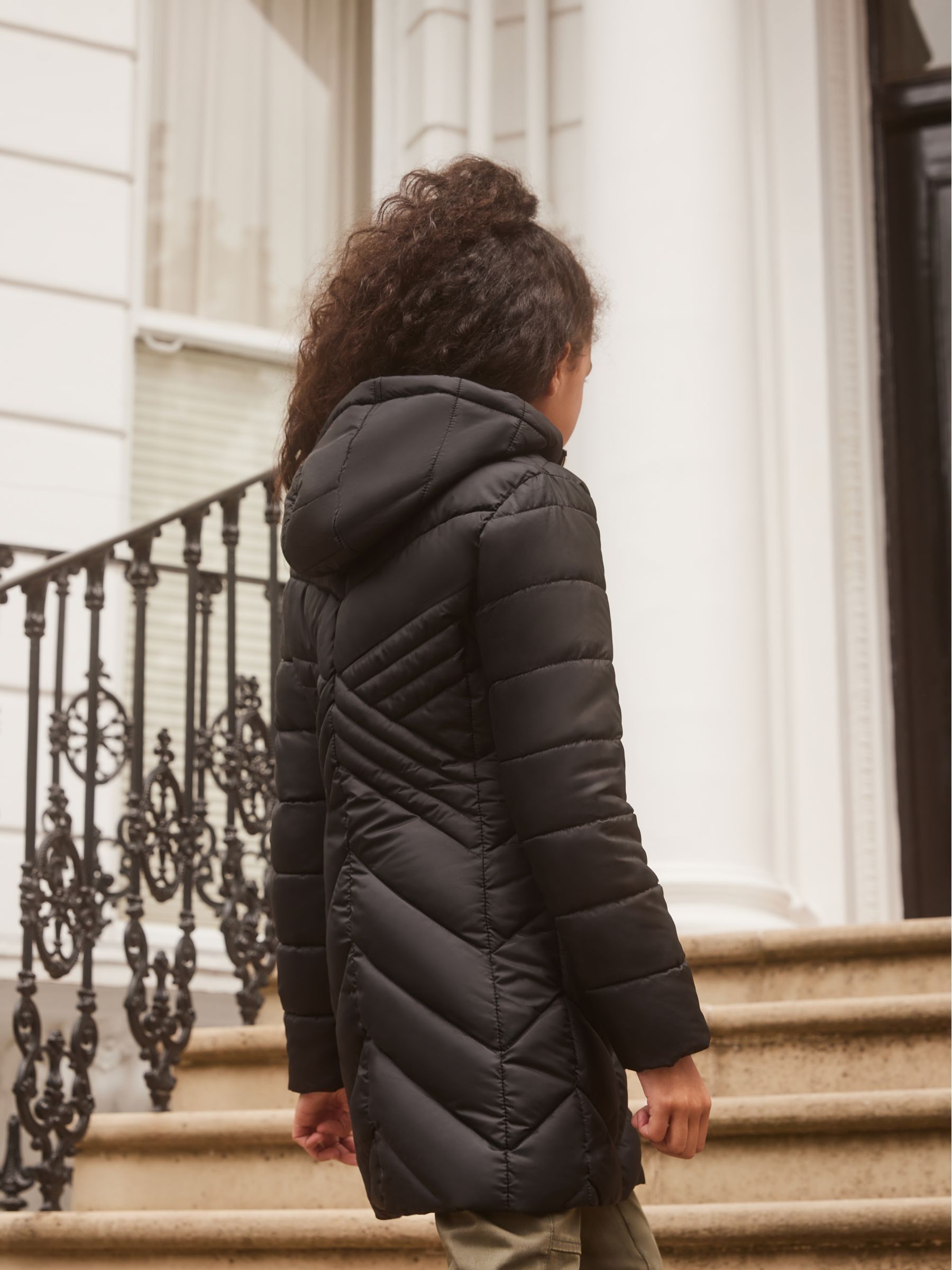 Buy Lipsy Black Lightweight Longline Padded School Coat from Next Luxembourg