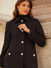 Lipsy Black Princess Military A Line Coat - Image 3 of 4