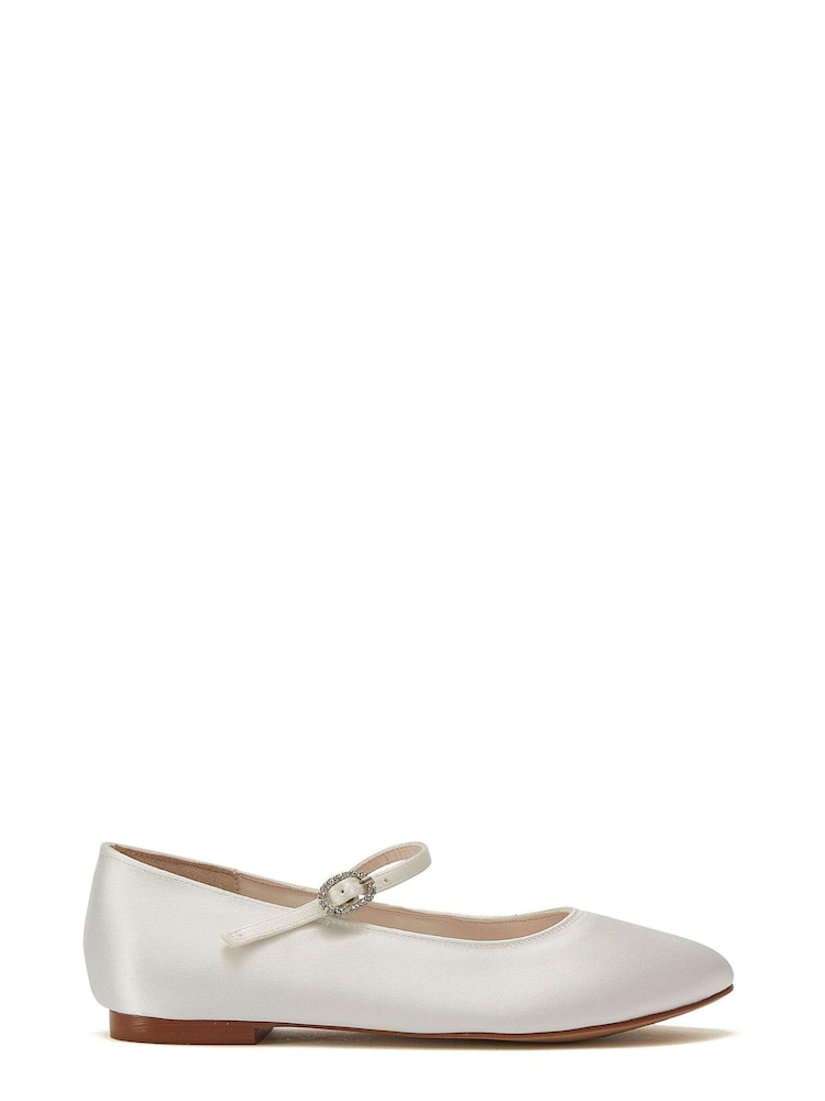Rainbow Club Ivory Binx Satin Bridesmaid Shoes - Kids - Image 1 of 4