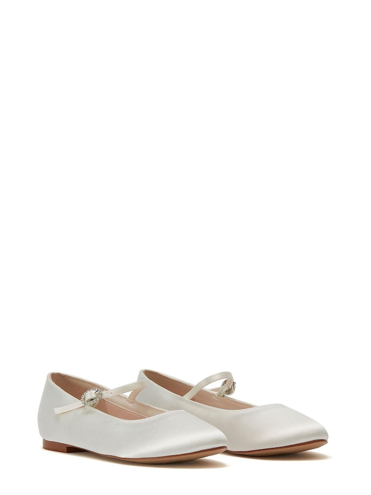 Rainbow Club Ivory Binx Satin Bridesmaid Shoes - Kids - Image 2 of 4