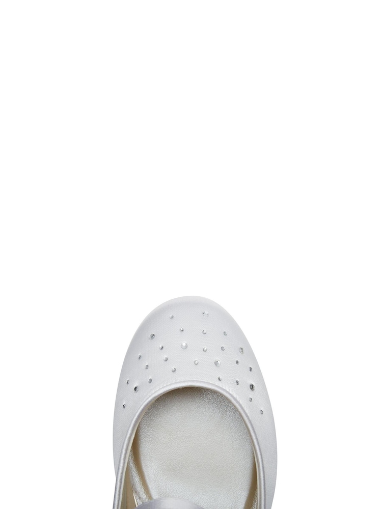 Rainbow Club White Verity Satin Bridesmaid Shoes - Kids - Image 5 of 5