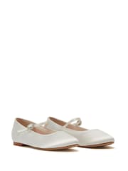 Rainbow Club Ivory Binx Satin Bridesmaid Shoes - Infants - Image 2 of 4