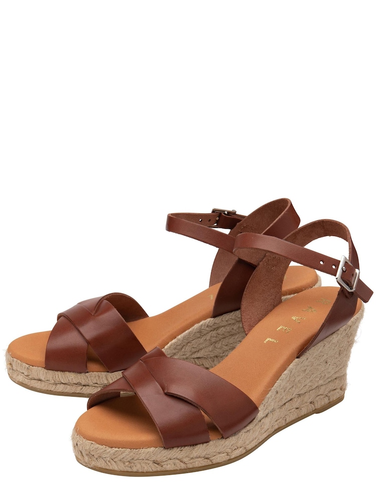 Ravel Espadrille aus Leder mit Keilabsatz aus Bast und Schnalle - Bild 2 von 4