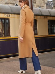 Love & Roses Camel Smart Double Breasted Belted Trench Coat - Image 3 of 4