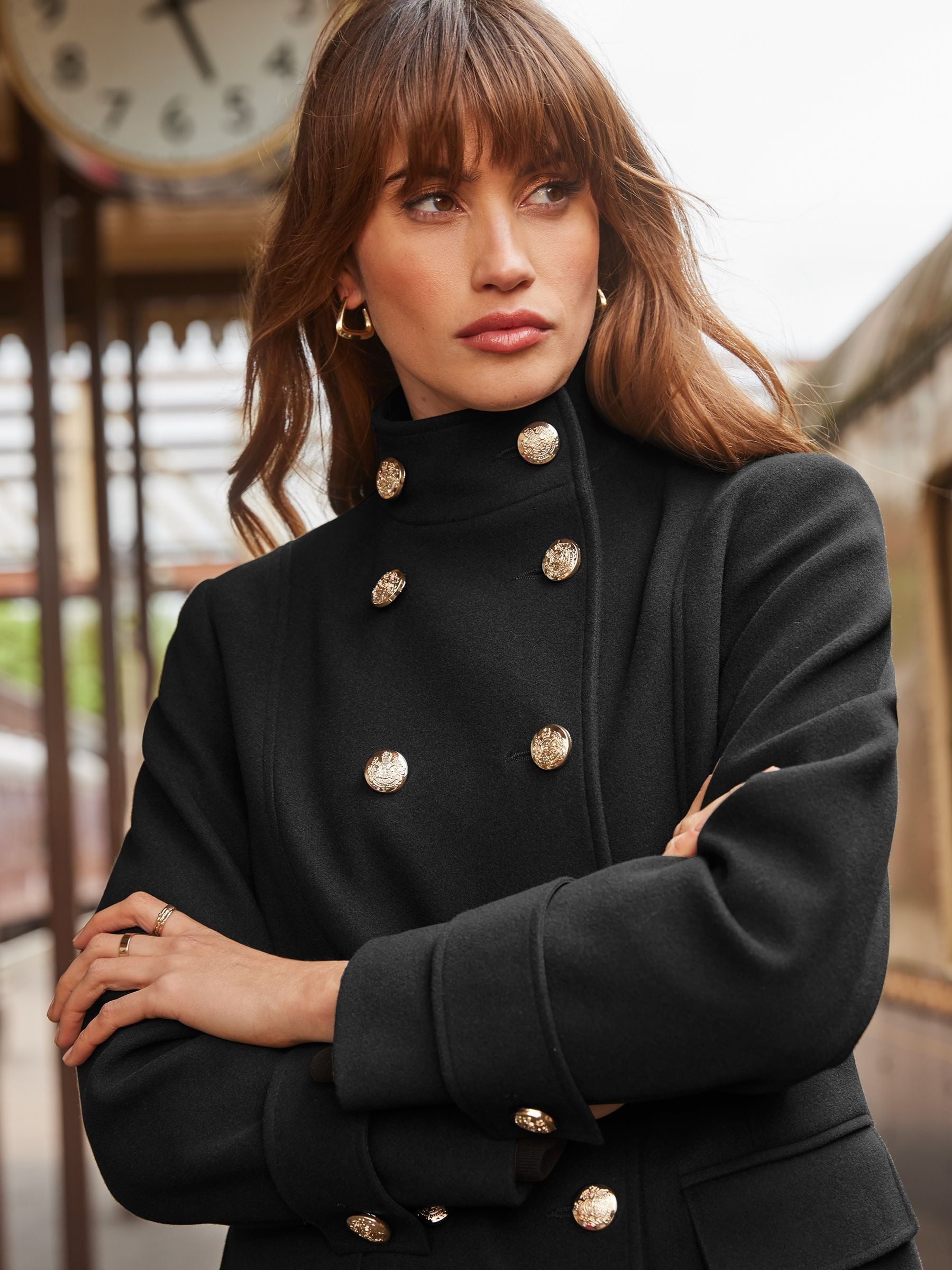 Short funnel coat deals