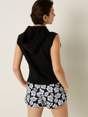 Victoria's Secret PINK Pure Black Cropped Sleeveless Hoodie - Image 2 of 4