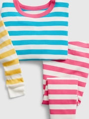 Gap Blue/Pink/Yellow Stripe Long Sleeve Pyjamas - Image 2 of 2