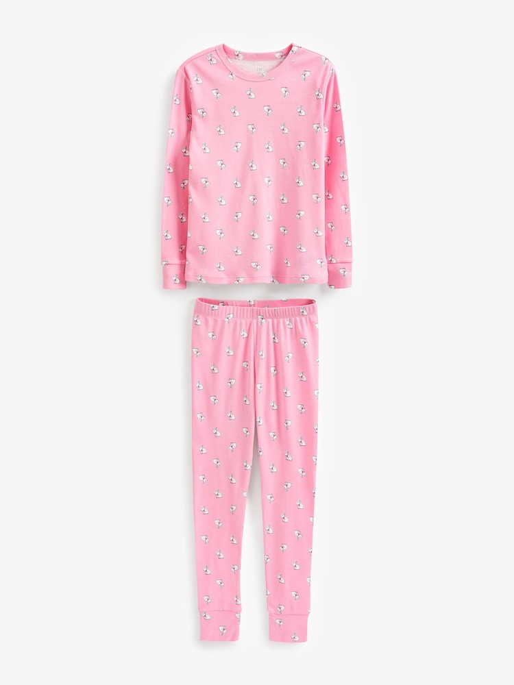 Gap Pink Bunny Print Long Sleeve Pyjamas - Image 1 of 1 Gap Pink Bunny Print Long Sleeve Pyjamas - Image 1 of 1