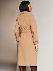 Lipsy Camel Belted Smart Wrap Trench Coat - Image 2 of 4