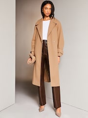 Lipsy Camel Belted Smart Wrap Trench Coat - Image 4 of 4