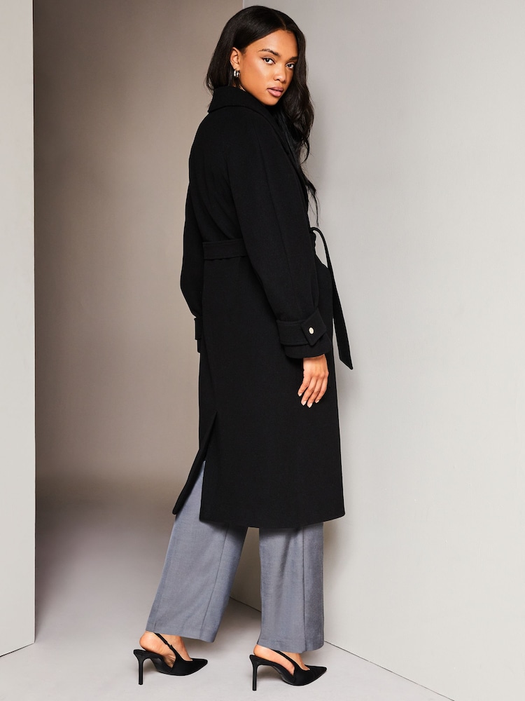 Lipsy Black Belted Smart Wrap Trench Coat - Image 2 of 5