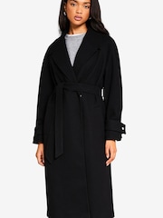 Lipsy Black Belted Smart Wrap Trench Coat - Image 5 of 5