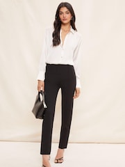 Friends Like These Black Stretch Pintuck Smart Trousers - Image 3 of 4